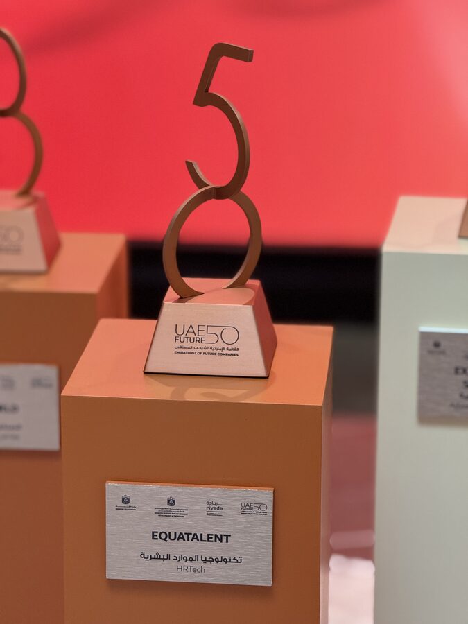 UAE Future 50 trophy with the EquaTalent plaque
